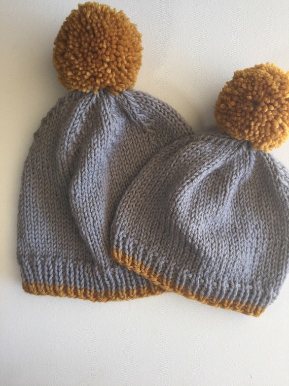 Mommy Daughter Hats Mother Son Hat Matching Set Beanies