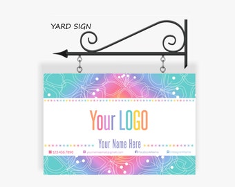 LLR Yard Sign Banner * Home Office Approved Fonts & Colors * 18x27 * Yard Sign for your Shop * Pop Up Shop Boutique * Rainbow * Shop Banner
