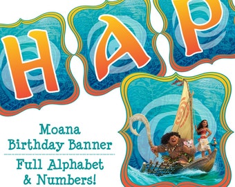 Moana Birthday Banner Moana Banner Moana Party Banner Moana Birthday Party Banner Disney Moana Birthday Instant Download Printable