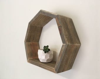 Geometric Shelf - Natural Wood Shelf - Reclaimed Wood - Gem Shelf - Unique Shaped Shelf - Custom Shelf - Wood Shelf
