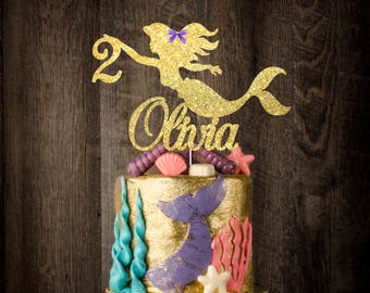 Mermaid Cake Topper, under the sea, mermaid