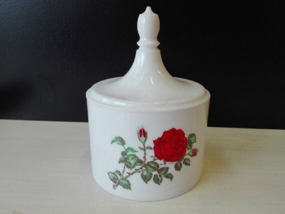 Plastic cotton canister, rose