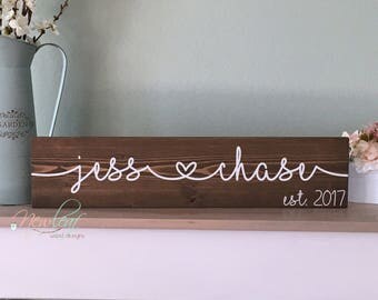 Custom Name Sign - Personalized Name Sign - Wedding Gifts for Couple - Couple Name Sign - Name Sign Wood - Housewarming - Wedding Name Sign