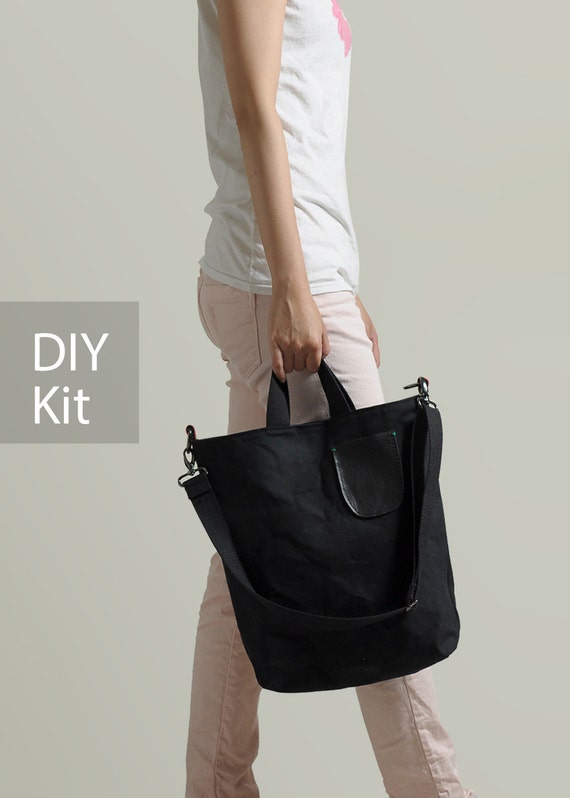 Waxed Canvas 2 ways Tote Bag DIY Kit with Sewing Pattern
