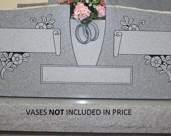 Cemetery Headstone Georgia Gray Granite Center Vase Tombstone Headstone Cemetery Grave Marker
