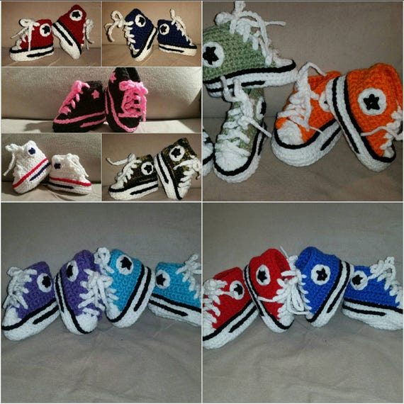 Crochet Baby Converse Tennis Shoe Crochet Chuck Taylors