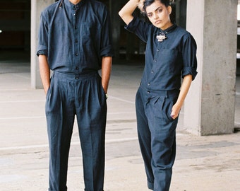 Genderless Jumpsuit (100%handwoven fabric, handmade)