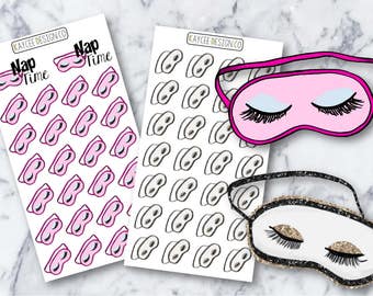 Sleep Masks / Planner Stickers / Hand Drawn / Doodle / Tracking / Fits Erin Condren & MAMBI / Filofax / Kikki K / Scrapbook