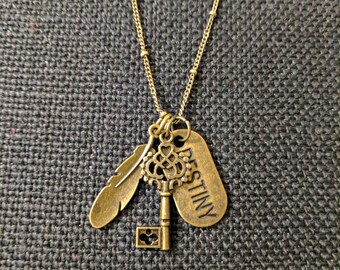 Hope Inspired 24" Antiqued Bronze Charm Necklace - "Destiny"