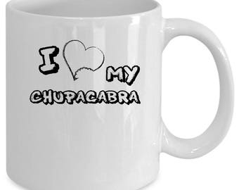 Chupacabras white coffee mug. Funny Chupacabras gift