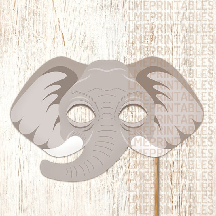 It is a photo of Dramatic Elephant Mask Printable It is a photo of Dramatic Elephant Mask Printable