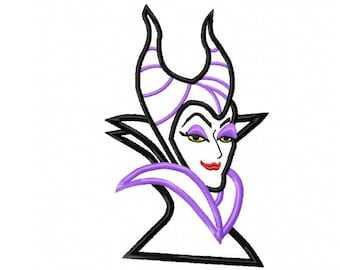 Maleficent Applique Embroidery Design, 5 Sizes, Instant Download
