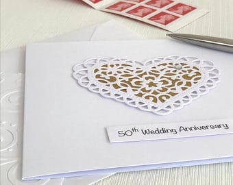 50th Wedding Anniversary Card - Golden Wedding Anniversary - 50th Anniversary Card - Golden Anniversary Card - Fiftieth Anniversary Card