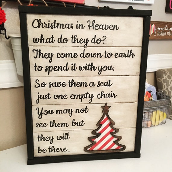 Items similar to Christmas In Heaven Wood Sign-- can custom in any size ...