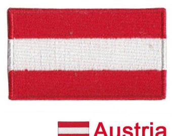 Small Austria Flag Iron On Patch 2.5 x 1.5 inch Free Shipping