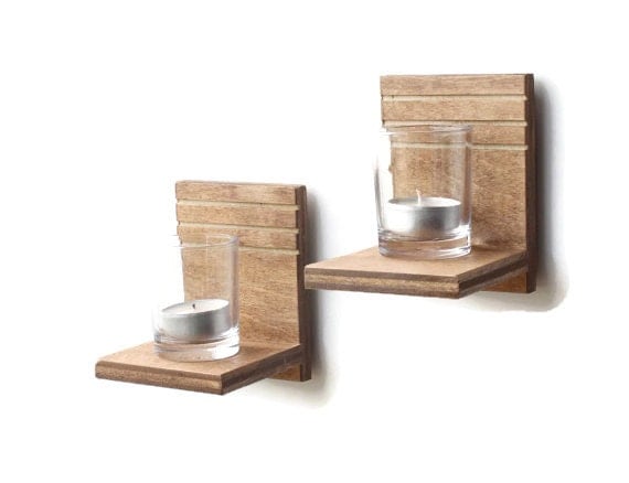 Votive Candle Holder Floating Shelves Candle Wall Sconce on Shelves For Candle Displays id=99277