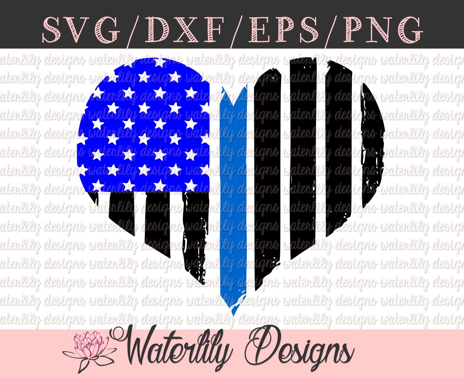 Download Blue Line Heart SVG/DXF Cut File Instant Download Thin