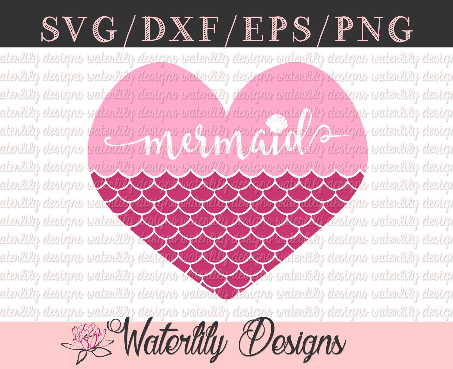 Download Mermaid Heart SVG/DXF Cut File Instant Download Vector
