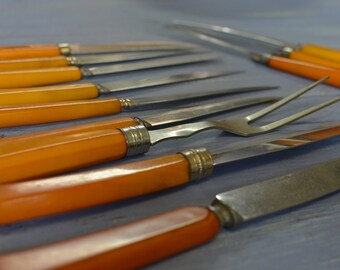 Vintage Butterscotch Serving Set
