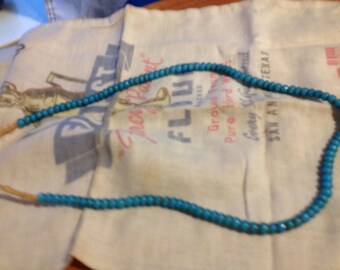African White Hearts Beads in Light Blue