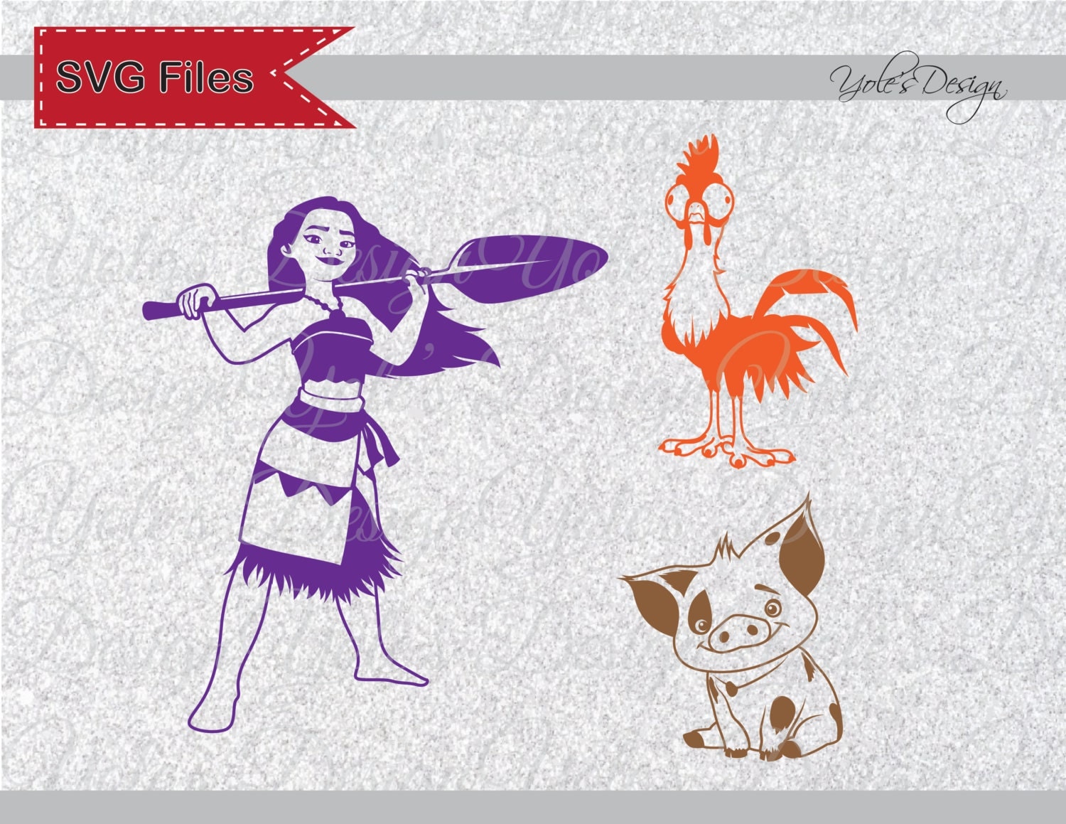 Download Moana Pua and HeiHei Disney Inspired SVG Disney by YoleDesign