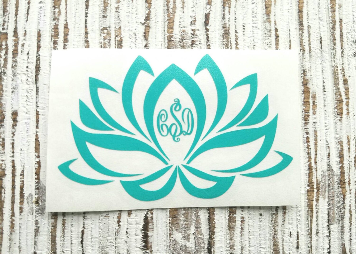Monogram Lotus Flower Decal Lotus Flower Sticker Yoga Decal