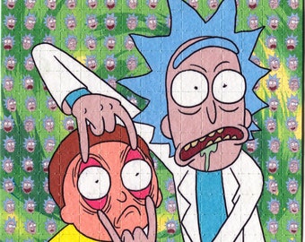 Psychedelic Blotter Art Print perforated sheet 225 hits Rick And Morty Acid Free paper