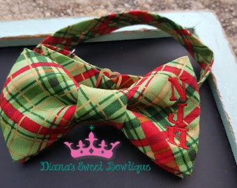 Christmas bow tie, red bow tie, plaid bow tie, boys bow tie, santa bow tie, gold bow tie, mens gift, personalized bow tie, winter bow tie