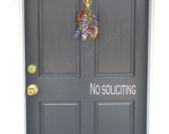No soliciting Vinyl Door Decal personalized door decal vinyl no soliciting front door decal vinyl door lettering vynil decal front door
