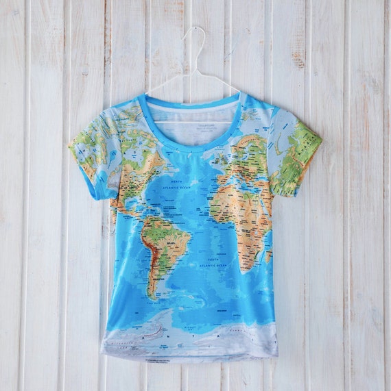 World Map T Shirt Globe Print All Over Print Design