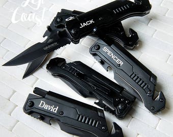Personalized Knife Groomsman Gift Brother Dad Best Man Usher Ideas Engraved Name Ships in 1-2 Days