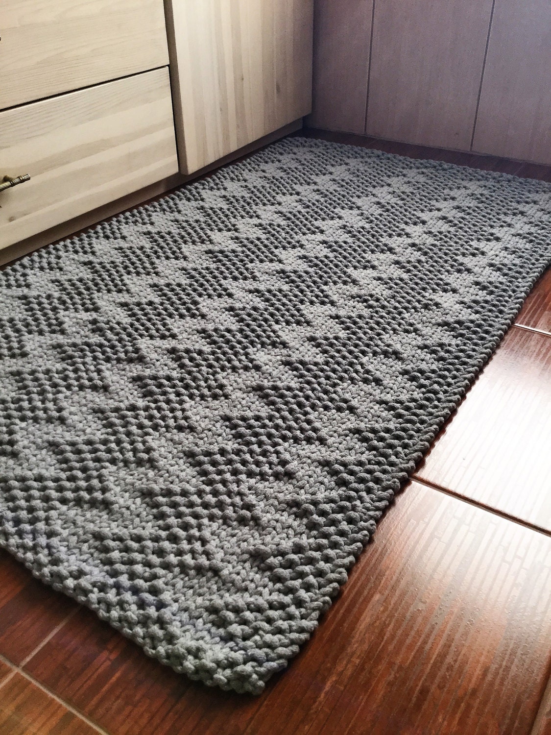 Knitted Carpet Bath Mat Hand Knitted Rag Rug Cotton Carpet