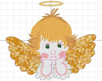 Baby angel machine embroidery design Instant Download