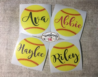 Softball Decal | Softball Monogram | Helmet Decal | Softball Helmet Decal | Car Decal | Yeti Decal | Laptop Decal |