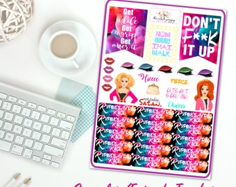 RuPaul's Drag Race Inspired Planner Sticker Sampler/TV Episode Tracker for Erin Condren Life Planner, Happy Planner, Recollections & More!
