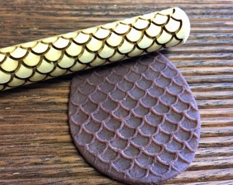 Fish Scales Rolling Pin, Pottery Tool, Ceramic Tool, Mini Rolling Pin, 4inch Rolling Pin