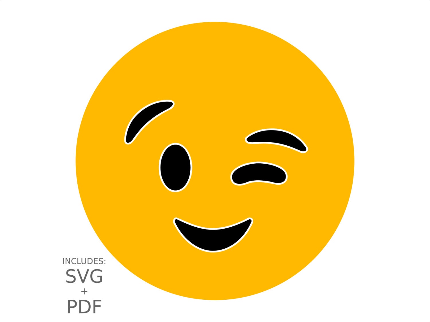 Download Cuttable Emoji SVG Winking Blinking Emoticon Flirty Smiley