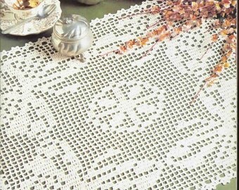 134. Vintage doily UK Filet crochet pattern in pdf