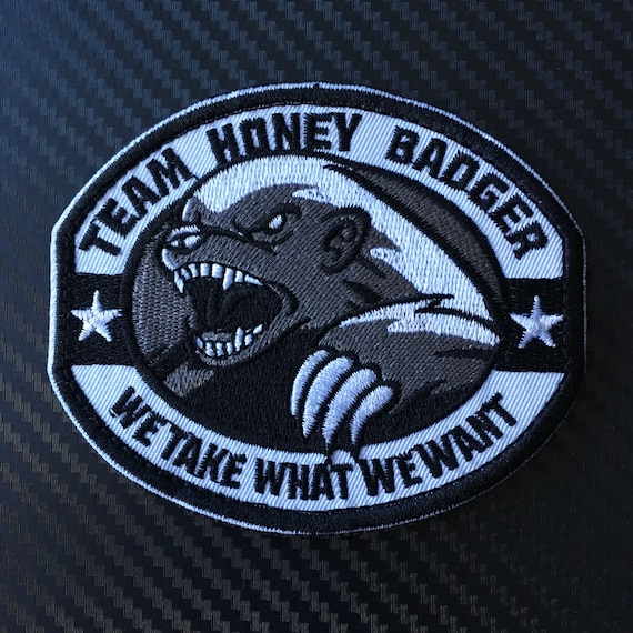 embroidered team HONEY BADGER morale patch badge with VELCRO®