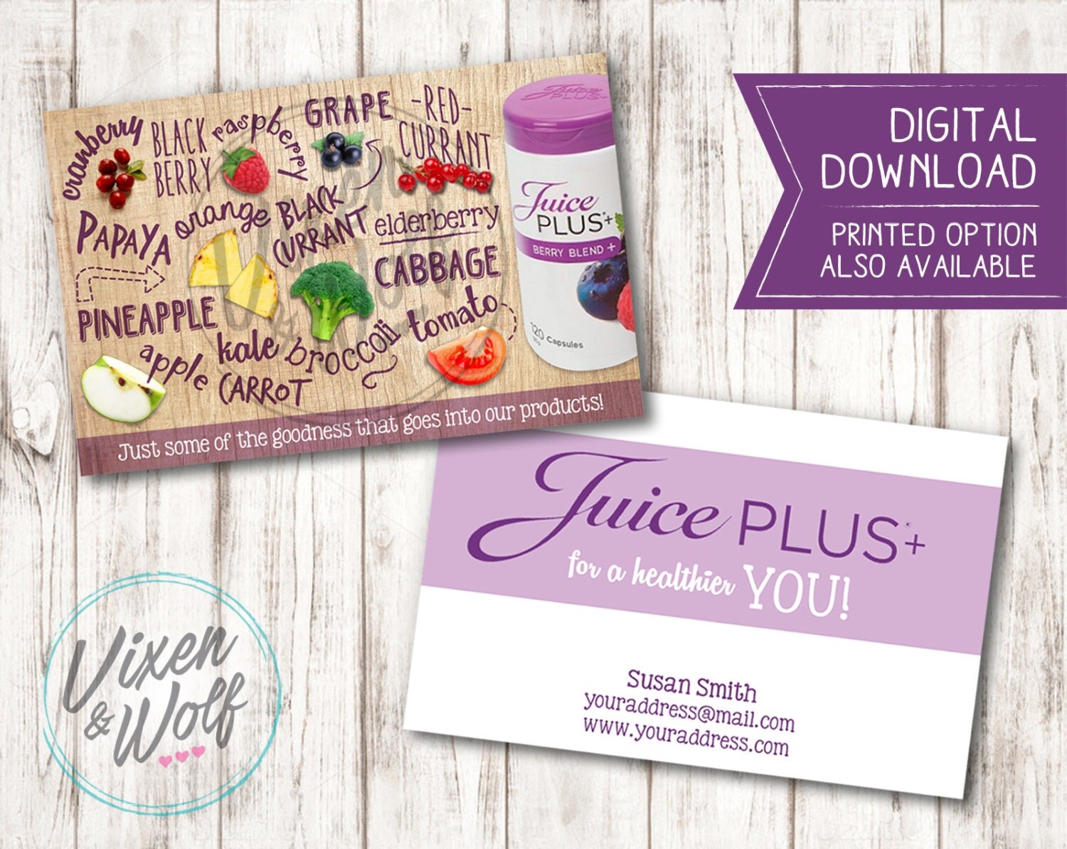 Juice Plus Juice Promotional Business Cards Advertising