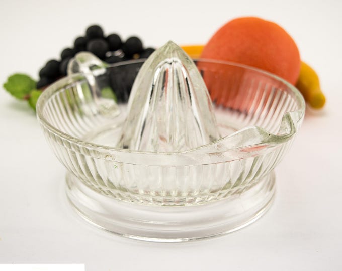 Vintage Fruit Juicer/Reamer | 6'' Footed Clear Glass