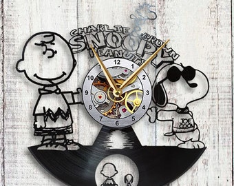 Charlie Brown & Snoopy Vinyl LP Record Wall Clock