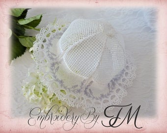 Lace Baby Hat / three sizes / 5x7 hoop/ machine embroidery design