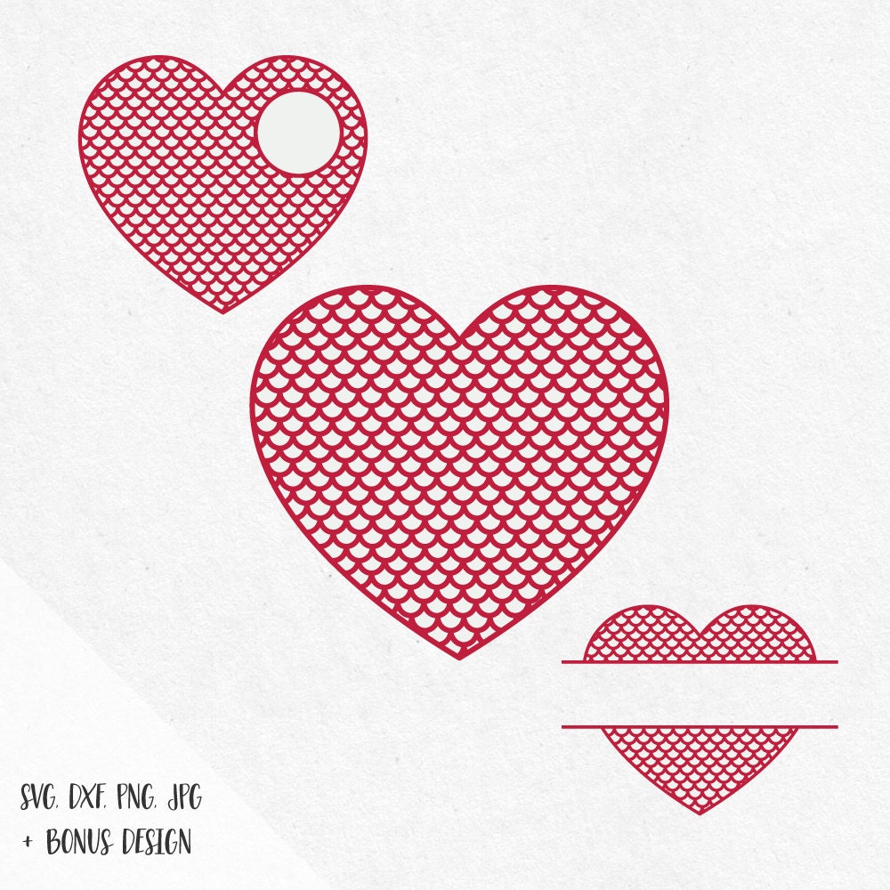 Download Valentine Mermaid Monogram Heart valentine svg love svg