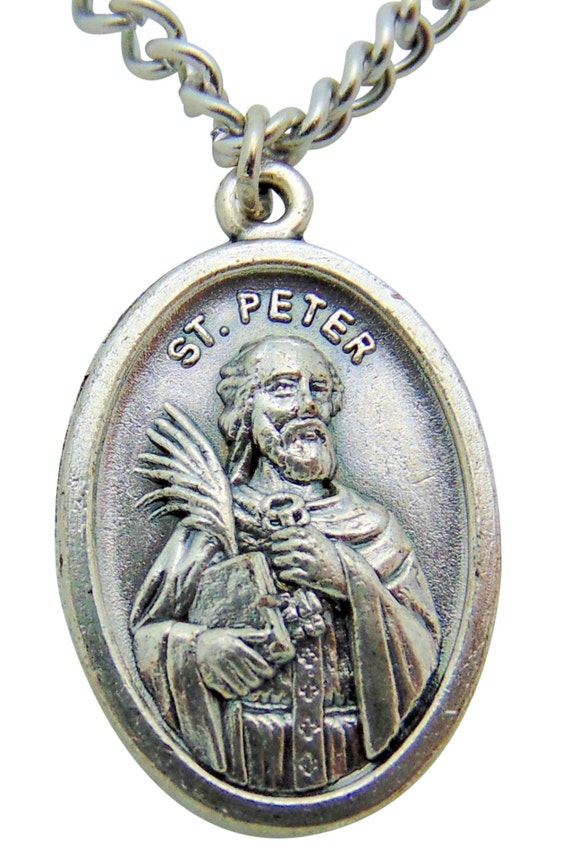 St Peter Medal 3/4 Pendant w/ 24 Endless Stainless