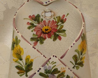 Floral Porcelain Wall Pocket Made in Italy