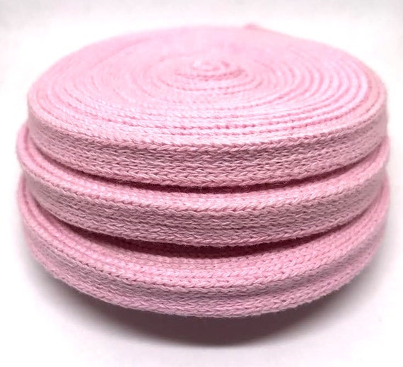 3/8 Pink Cotton Flat Cord Drawstring Handles Drawcord 10