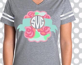 Flower monogram frame svg, Floral Wreath svg, Monogram svg, peony svg, flower SVG, DXF, Eps, png, Silhouette, shower svg, baby gift, flowers