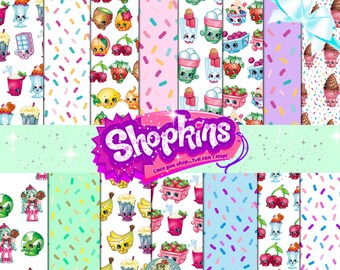 SHOPKINS DIGITAL PAPER, Shopkins Scrapbook Paper, Shopkins Clipart, Shopkins Clip Art, Shopkins Printables, Shopkins Print, Shopkins Digital