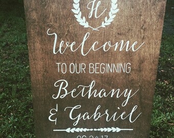 Rustic Wedding Welcome Sign, Wood Wedding Signs, Hand Painted Signs, Rustic Wood Signs, Wood Signs, Welcome Sign, Wedding Welcome Sign